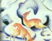 弗朗茨 马克 : Deer in the Snow